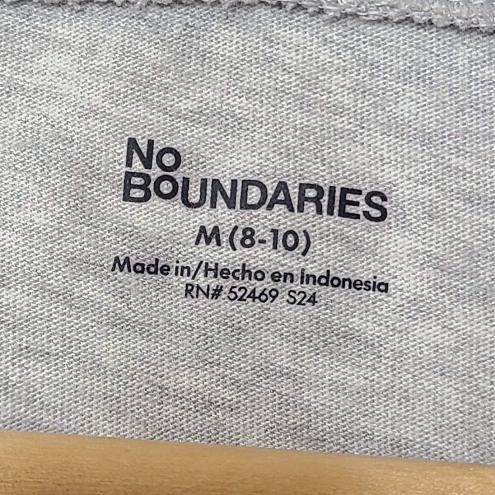 No Boundaries Womens Gray Long Sleeve Top M 8-10 Scoop Neck - Picture 3 of 9